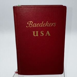 VTG Baedekers USA 1974 Guide Book Map Lufthansa German 70’s Travel